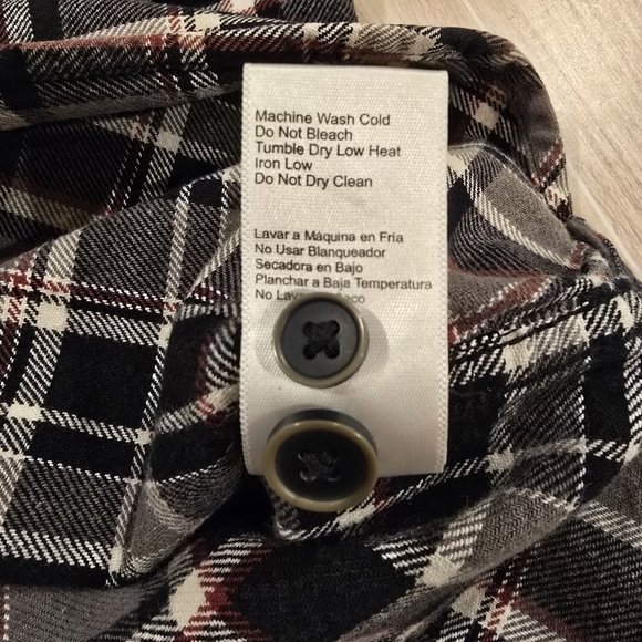 Jachs Mens Large Grey & Black Plaid Cotton Button-Up Long Sleeve Shirt Flannel. - Picture 11 of 13